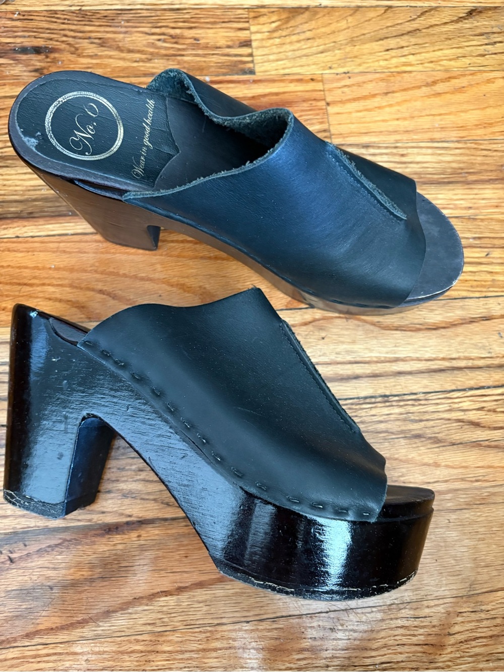 No. 6 Open Toe Platform Clogs 37 - Picture 8 of 9